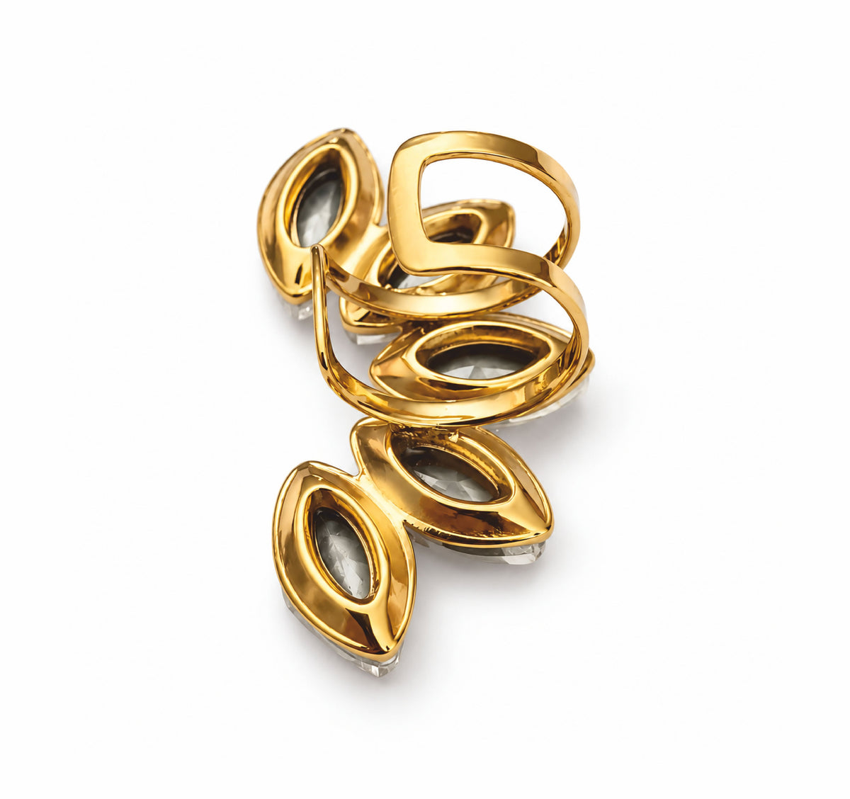 Earcuff Laurel - em aço inoxidável dourado