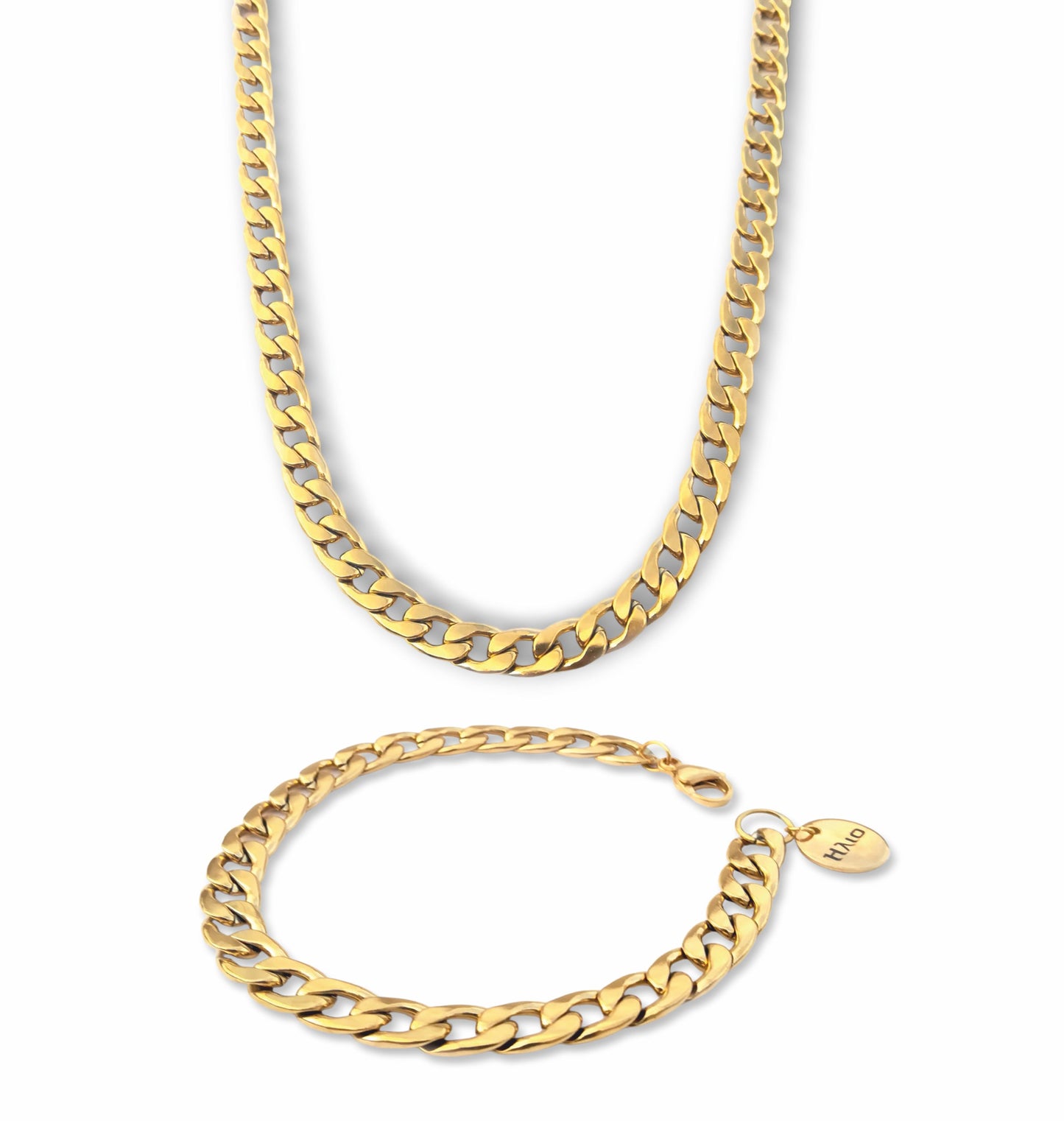 Conjunto Colar e Pulseira Nicolle - em aço inoxidável
