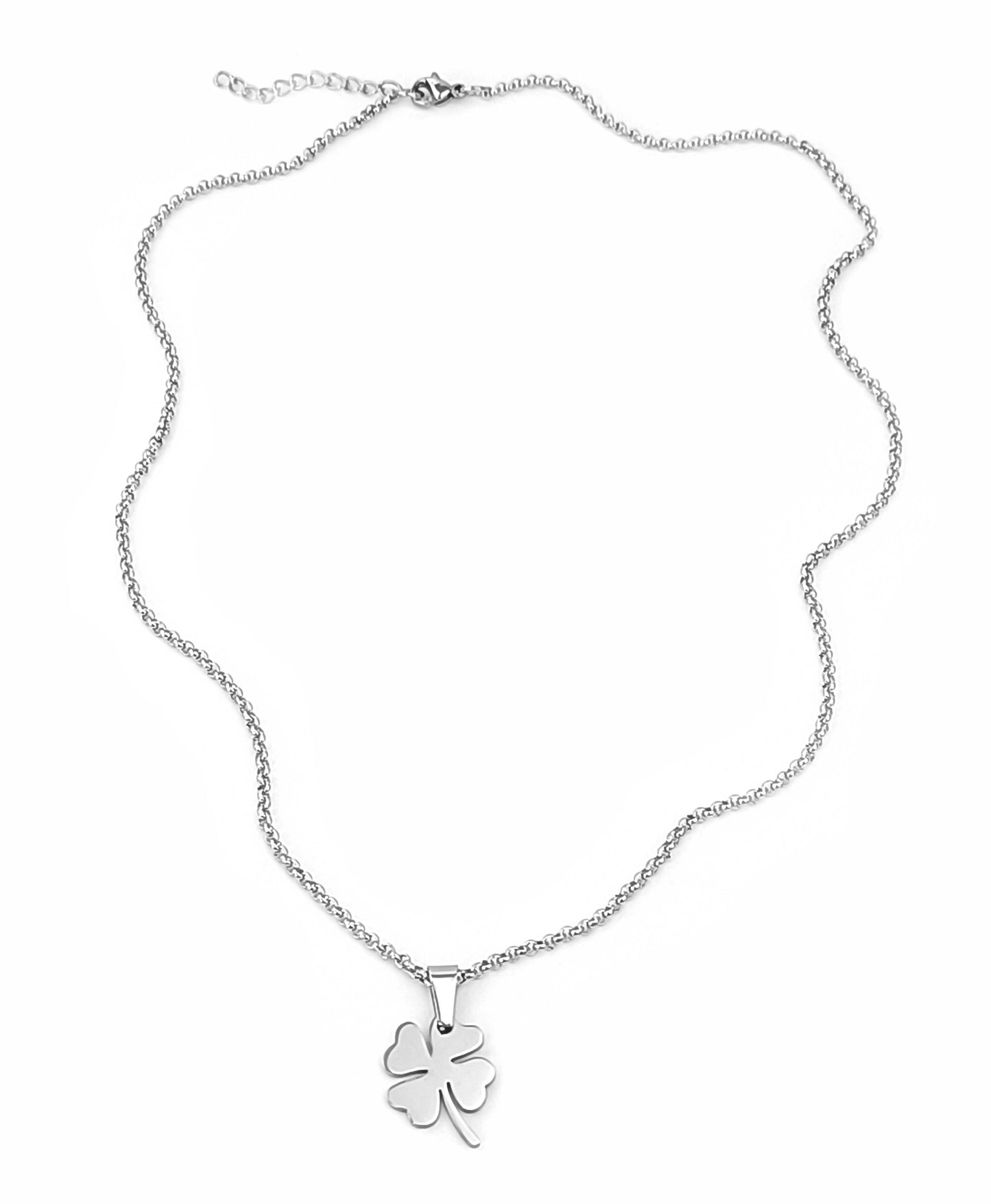 Colar Lucky Clover - em aço inoxidável