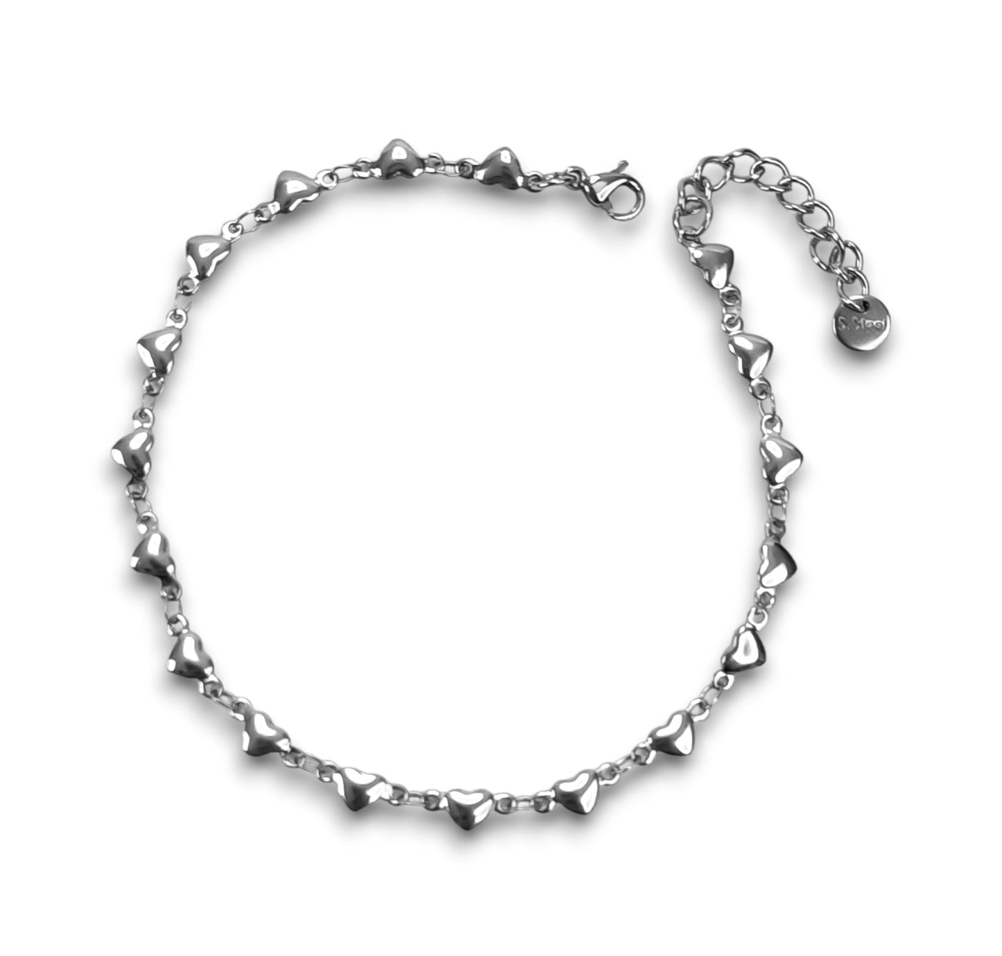 Pulseira Hearts - em aço inoxidável