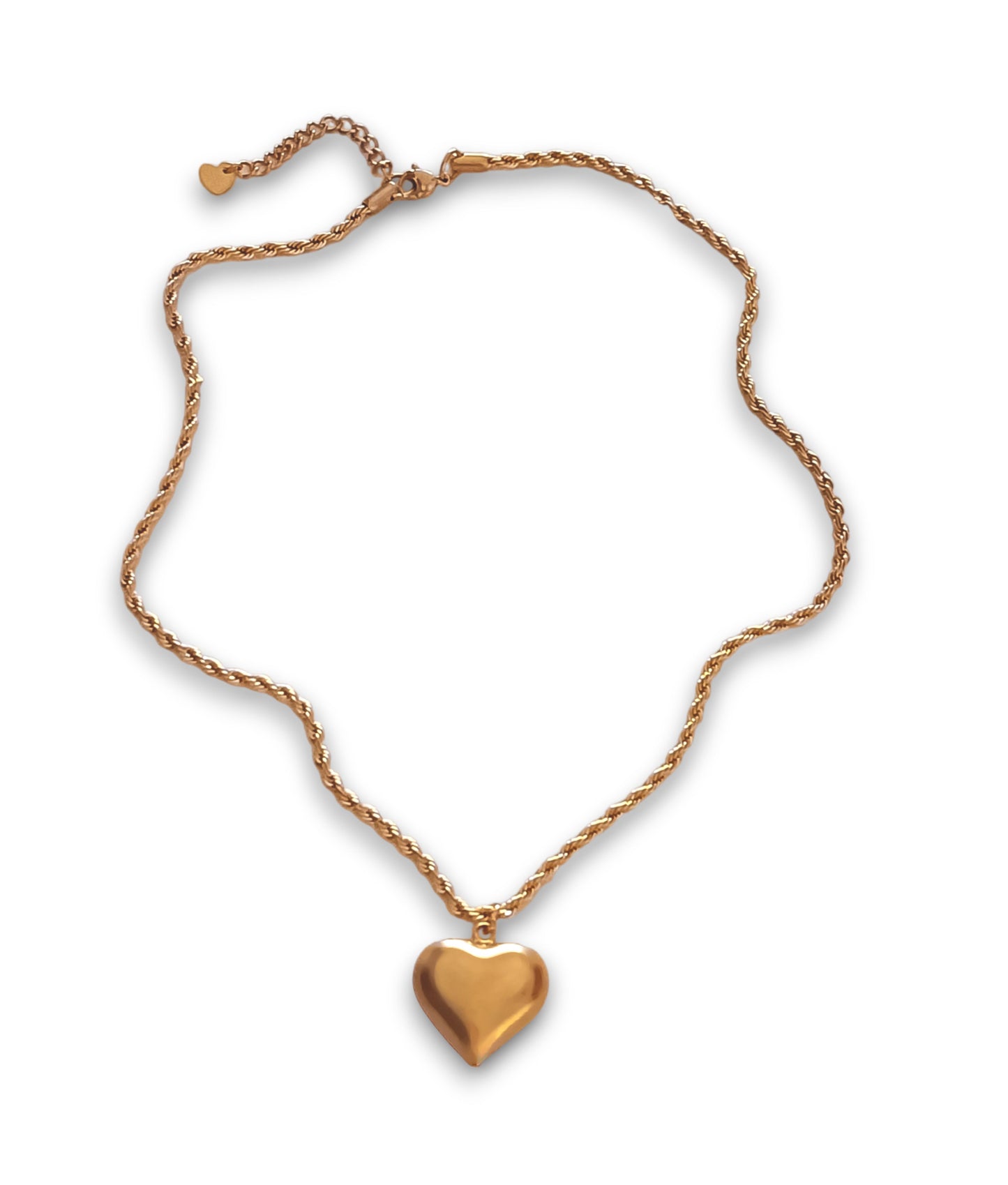 Colar Golden Heart - em aço inoxidável