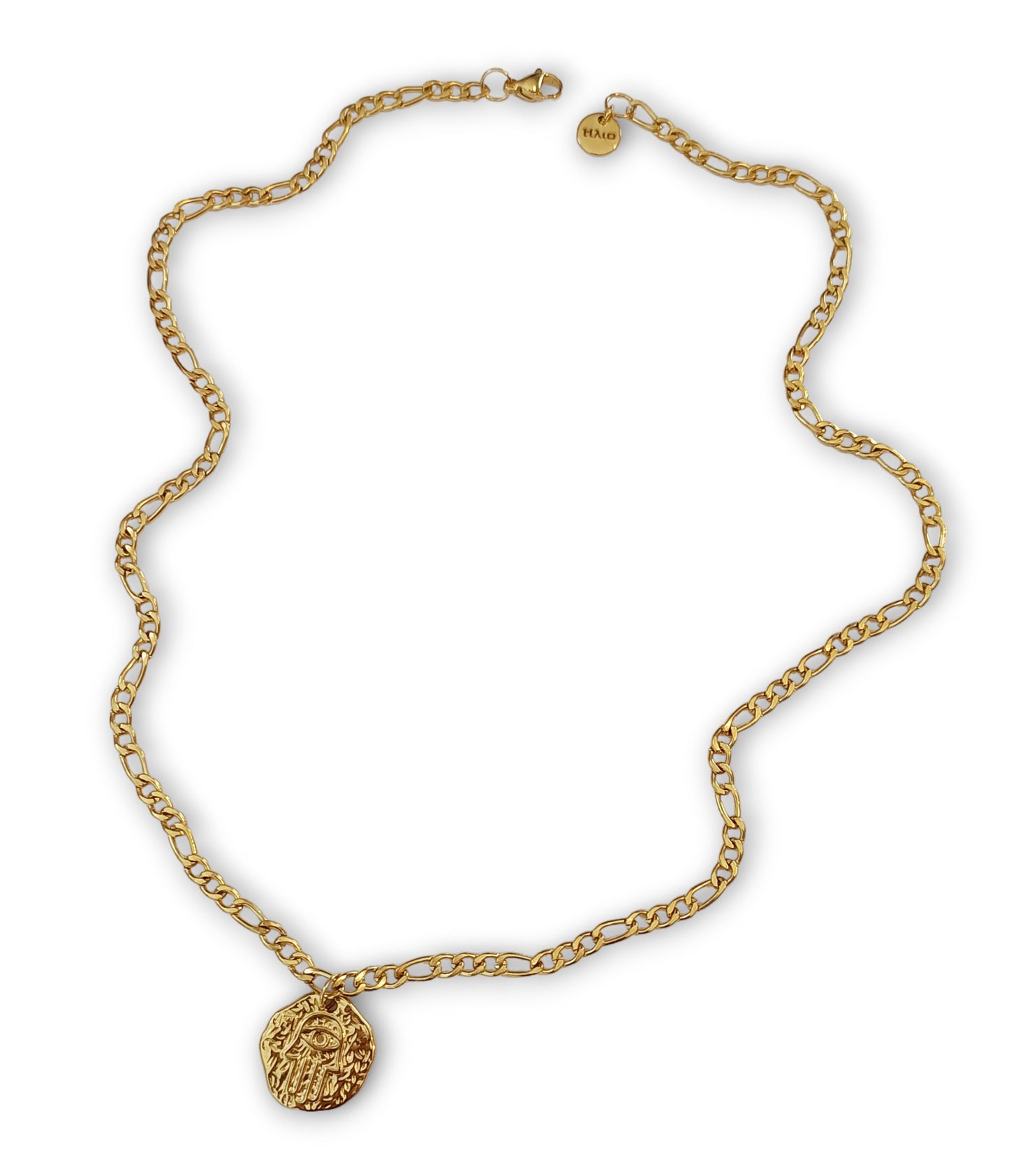 Colar Hamsá - em aço inoxidável dourado