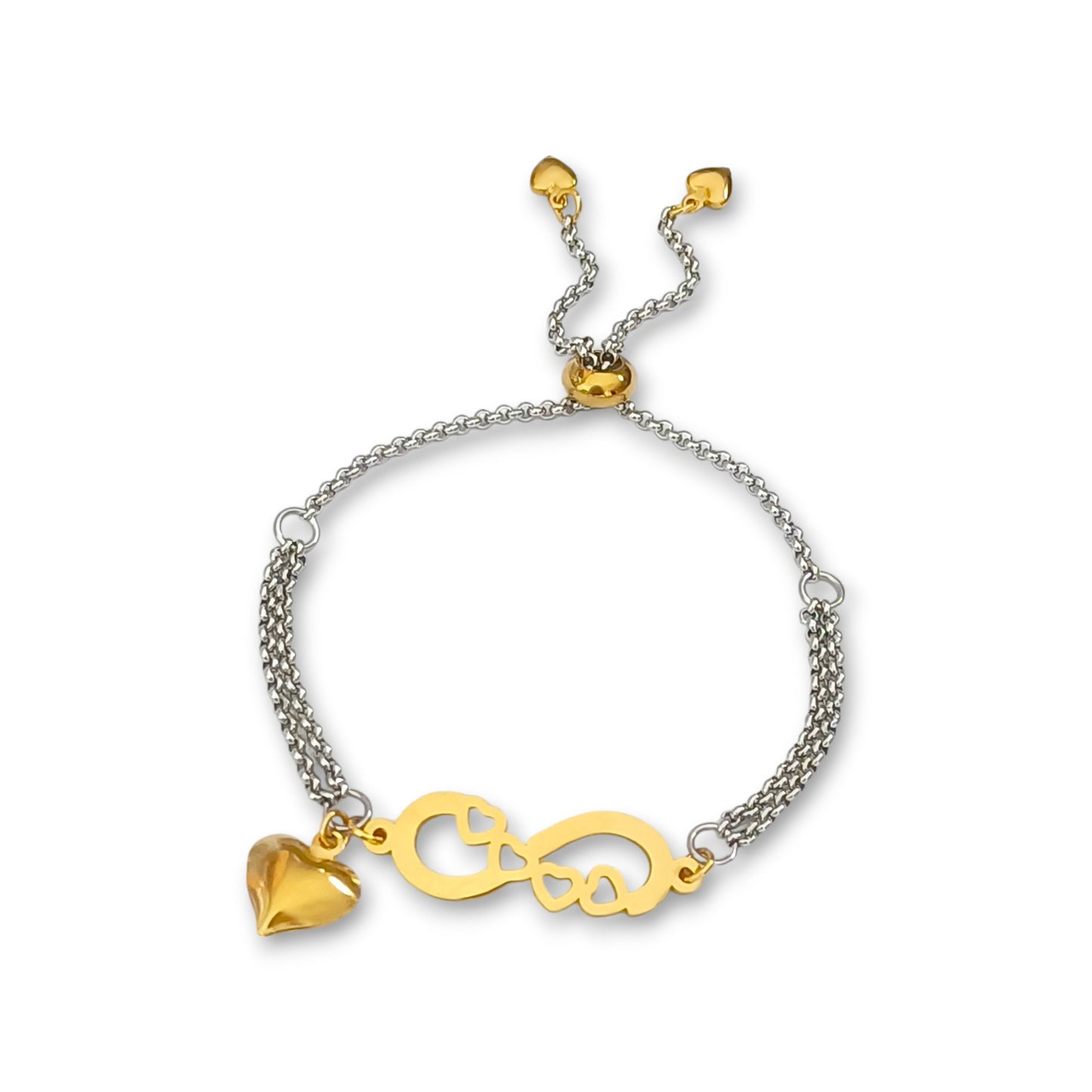 Pulseira Infinite Love Gold - em aço inoxidável
