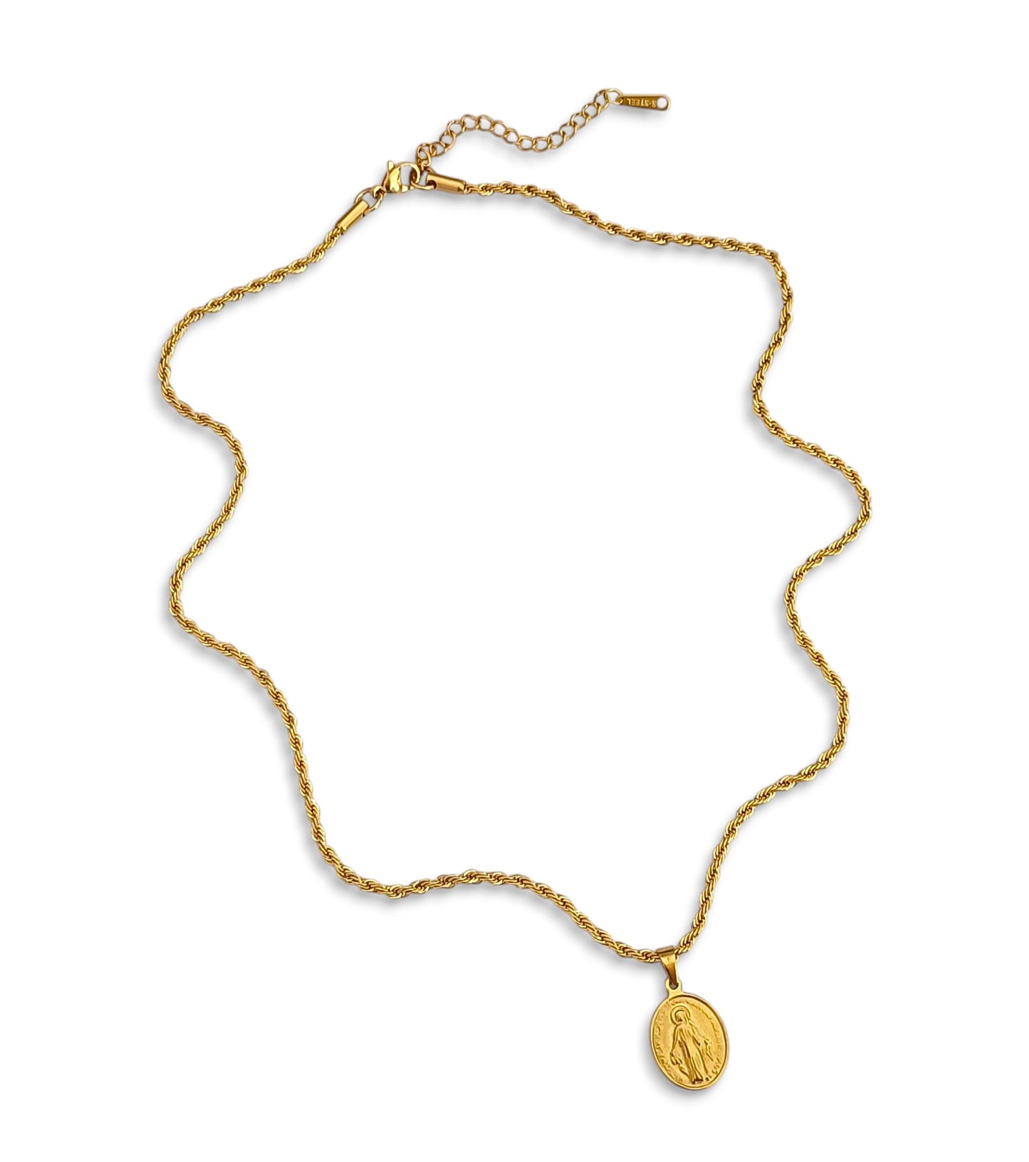 Colar Senhora da Graça - em aço inoxidável dourado