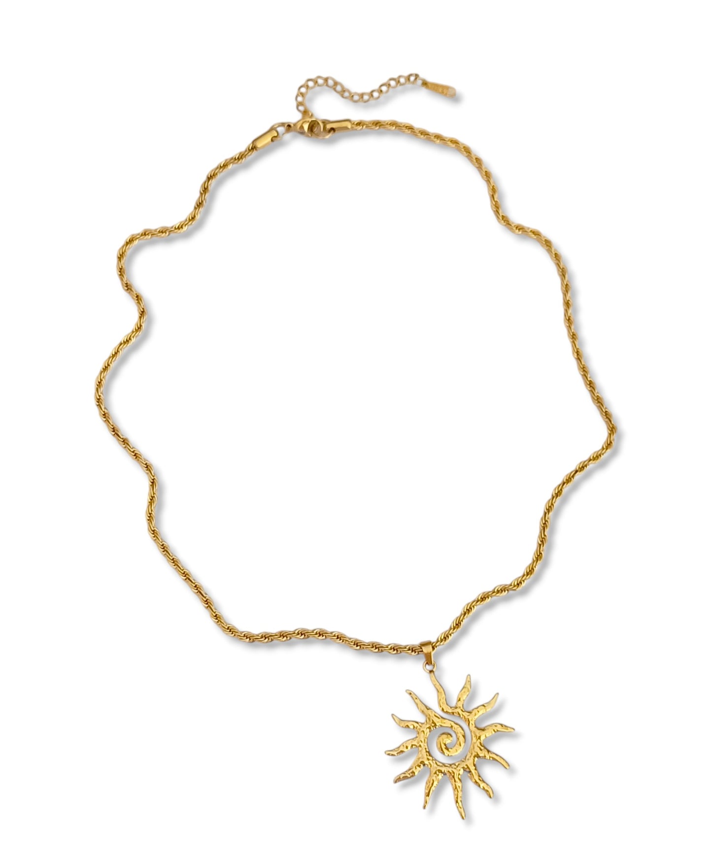 Colar Sol - em aço inoxidável dourado