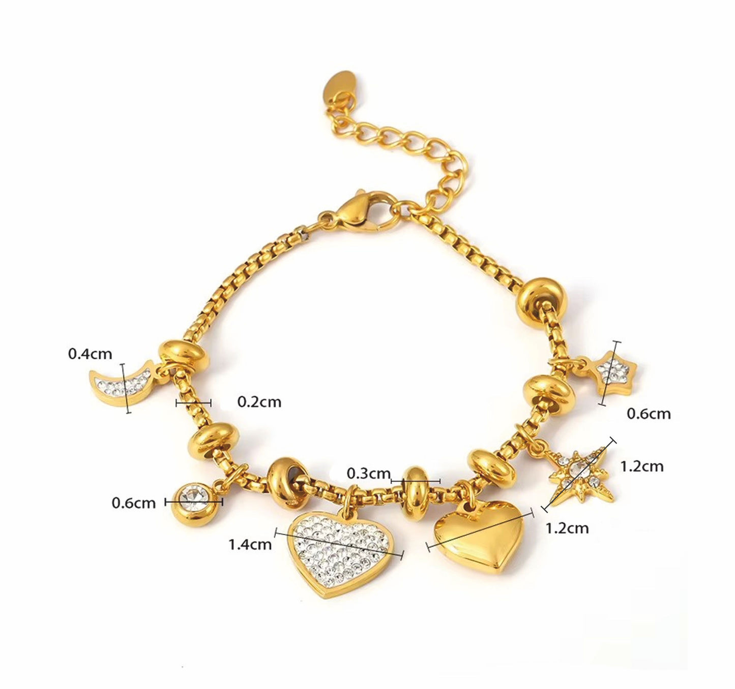 Pulseira Alara - em aço inoxidável dourado