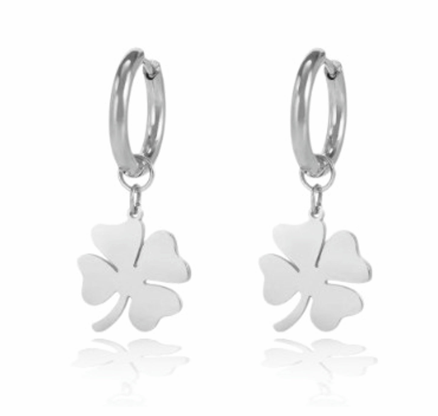 Brincos Big Clover - em aço inoxidável