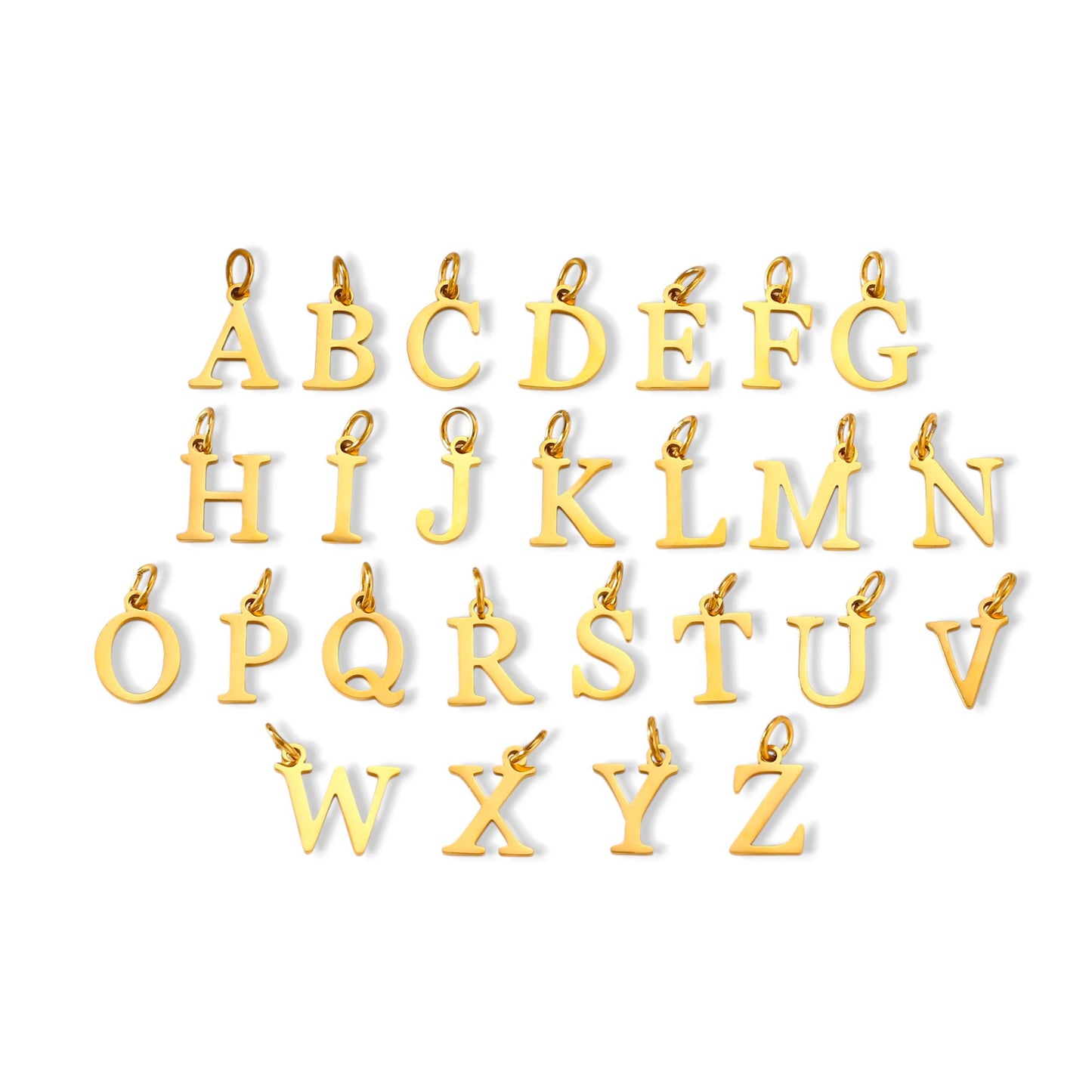 Colar Letter - em aço inoxidável dourado