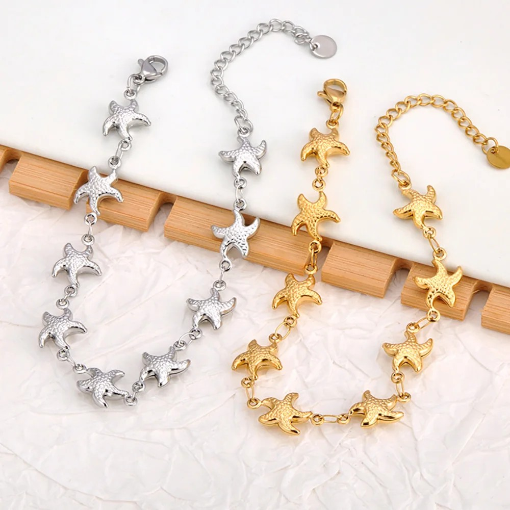 Pulseira Stella Marina- em aço inoxidável dourado