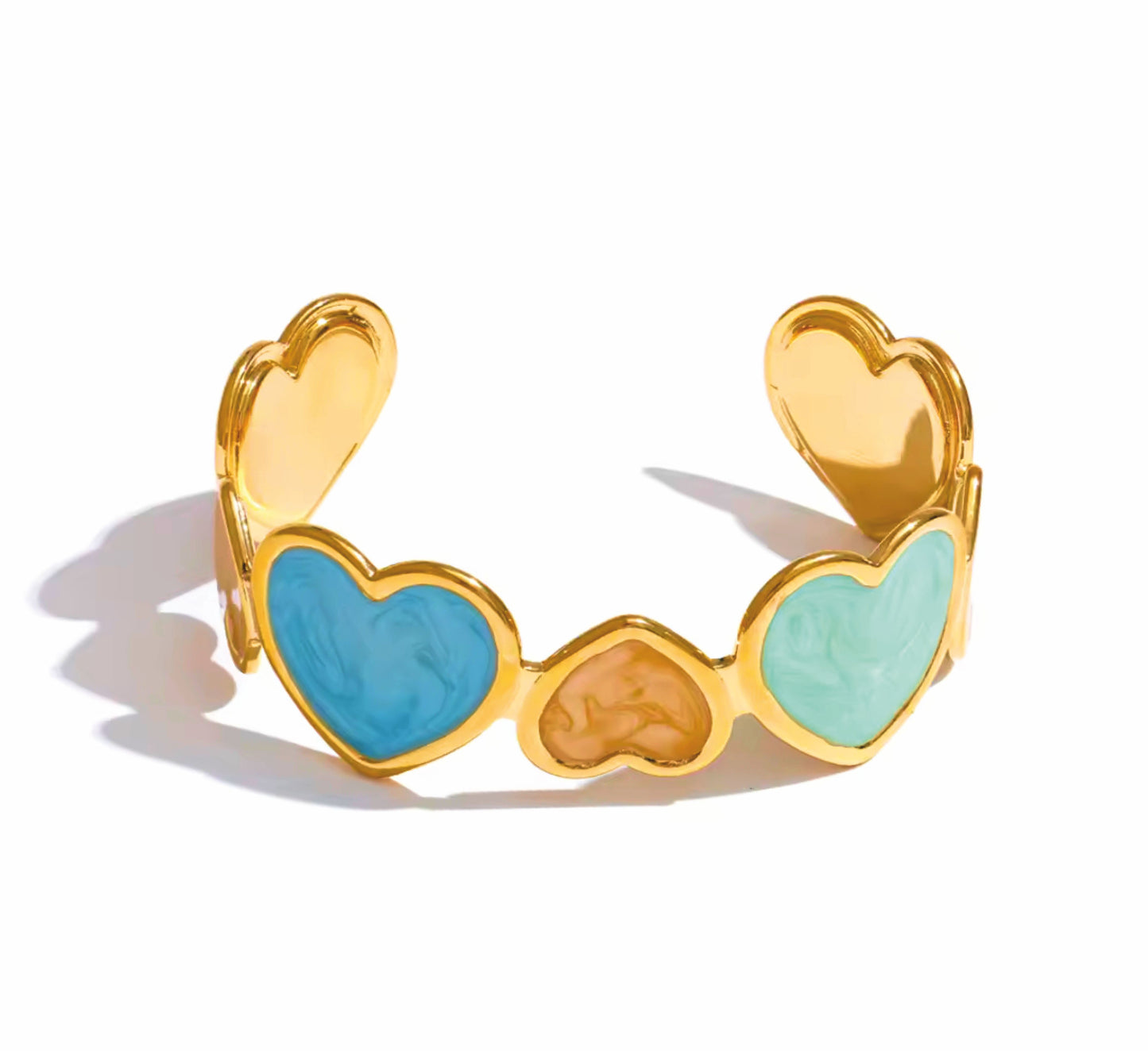 Pulseira Colorful Hearts - em aço inoxidável