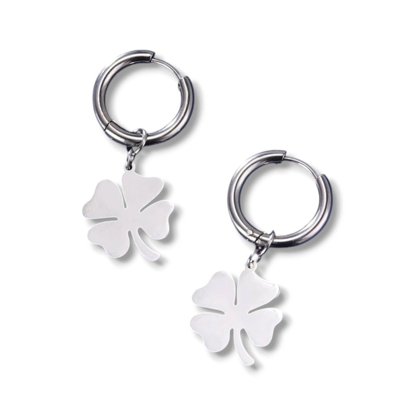 Brincos Big Clover - em aço inoxidável
