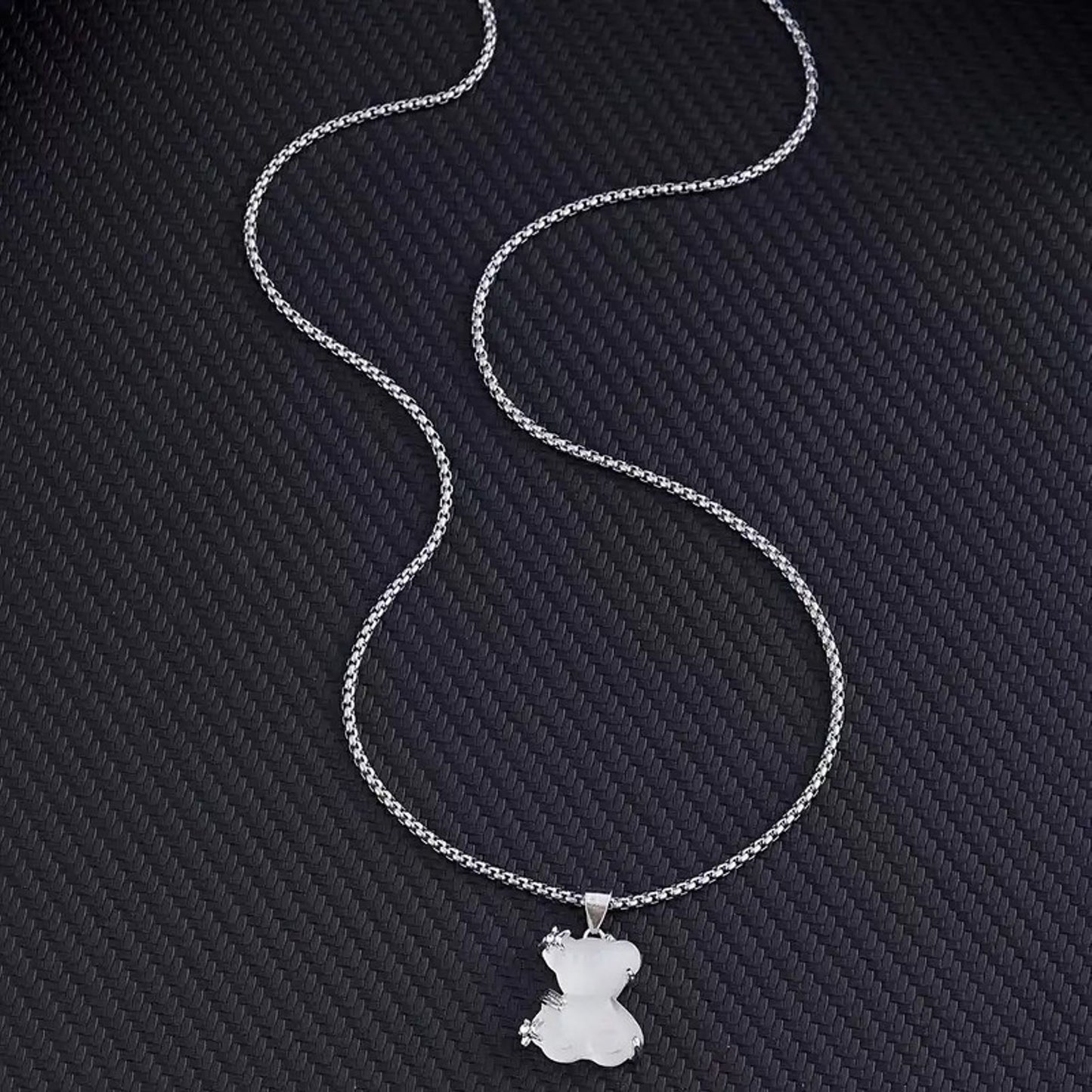 Colar Crystal Bear - em aço inoxidável