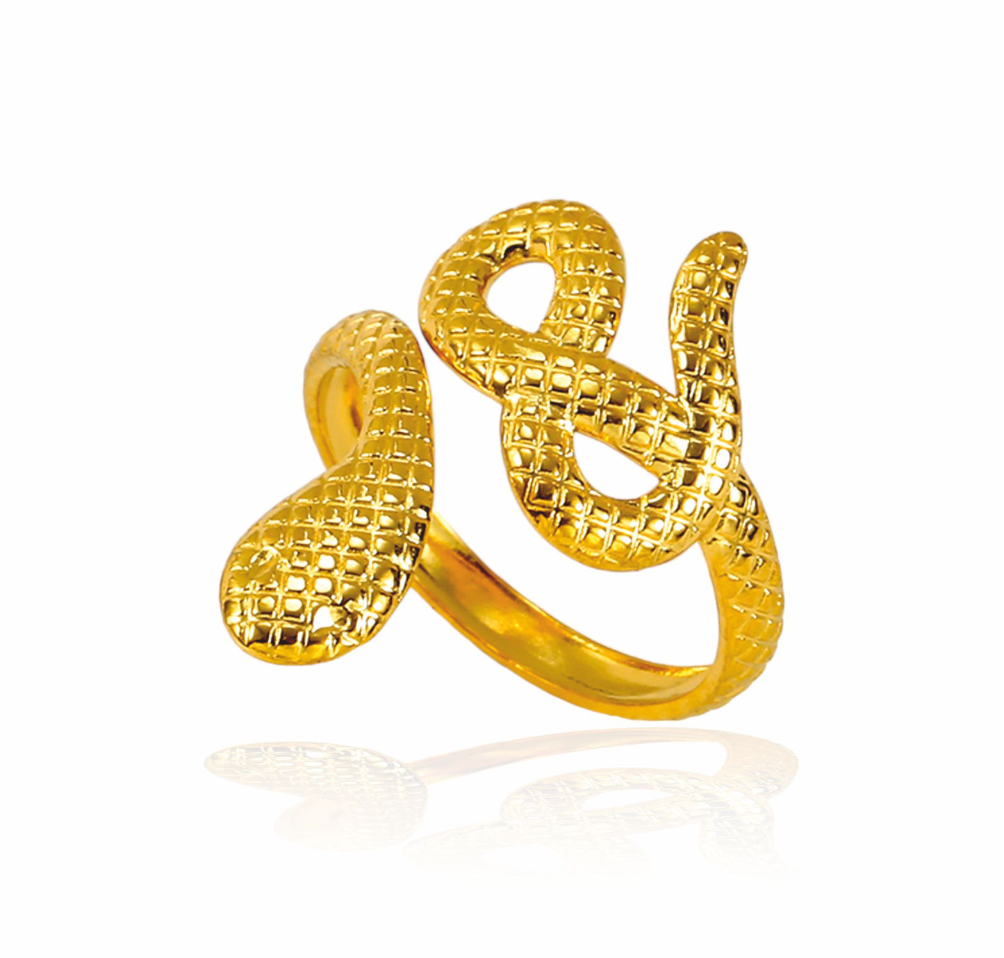 Anel Snake - em aço inoxidável dourado