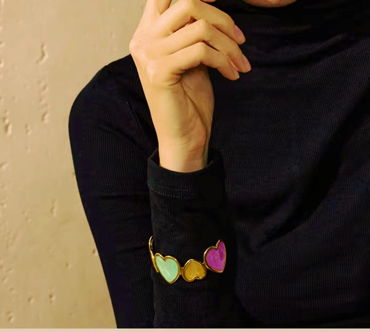 Pulseira Colorful Hearts - em aço inoxidável
