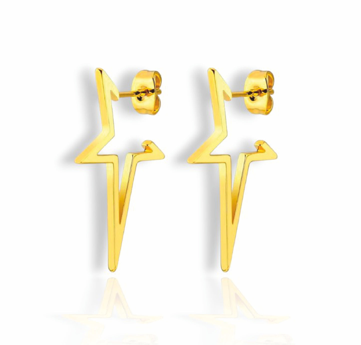 Brincos Stars Gold - em aço inoxidável