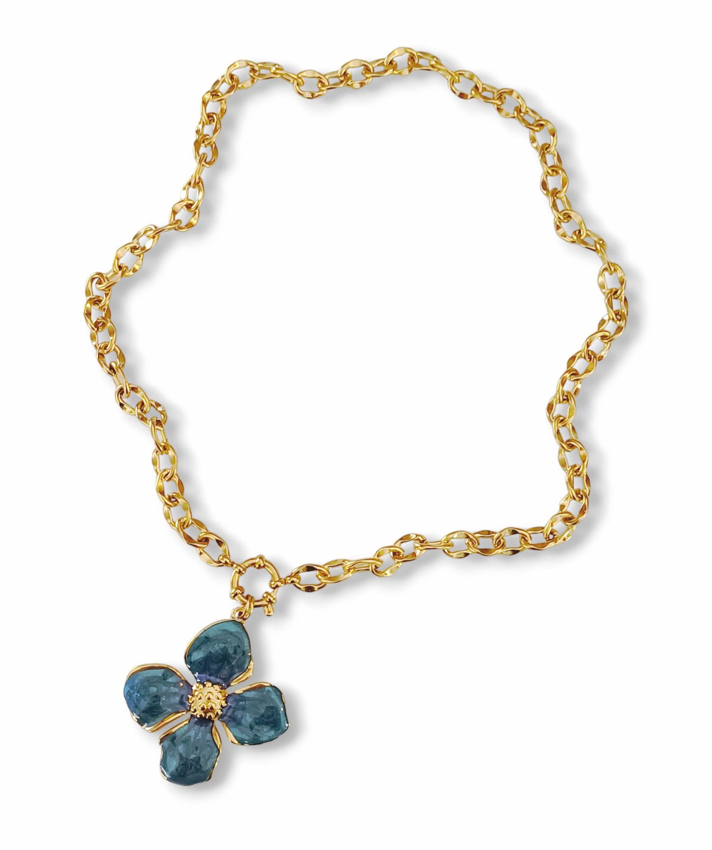 Colar Big Flower - em aço inoxidável