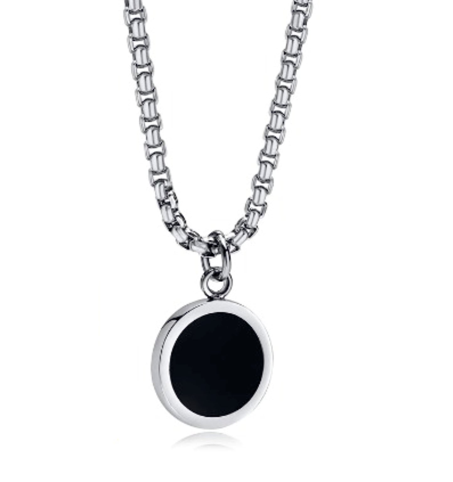 Colar Black Circle - em aço inoxidável