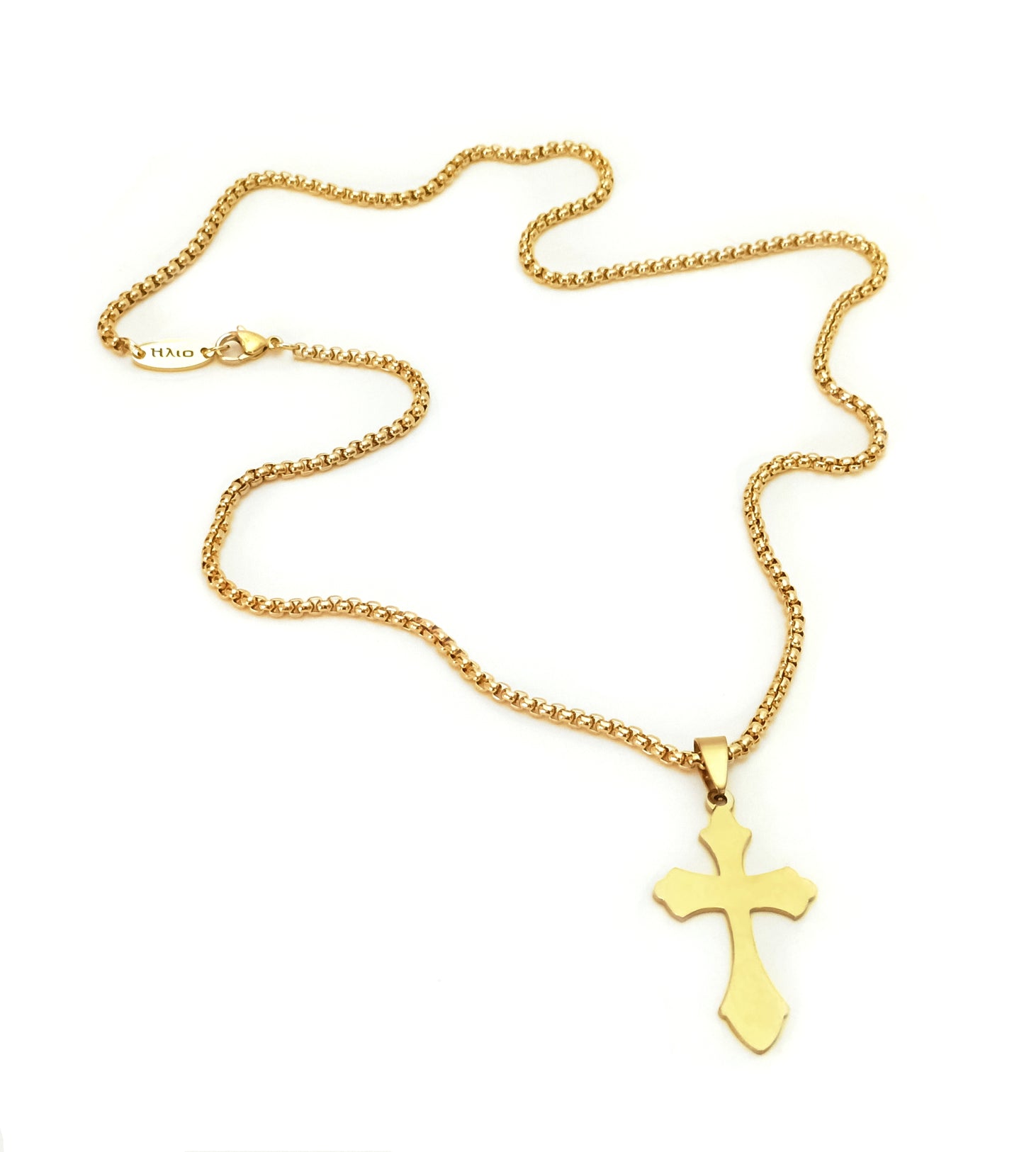 Colar Cruzados - em aço inoxidável dourado