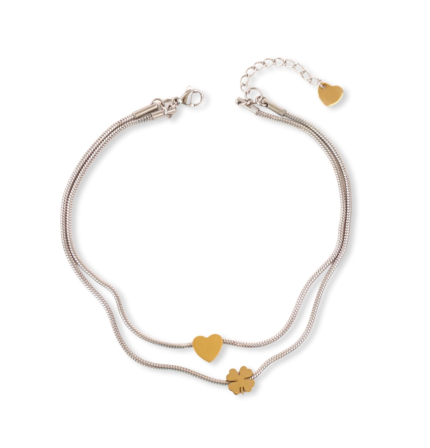 Pulseira Lucky Heart - em aço inoxidável