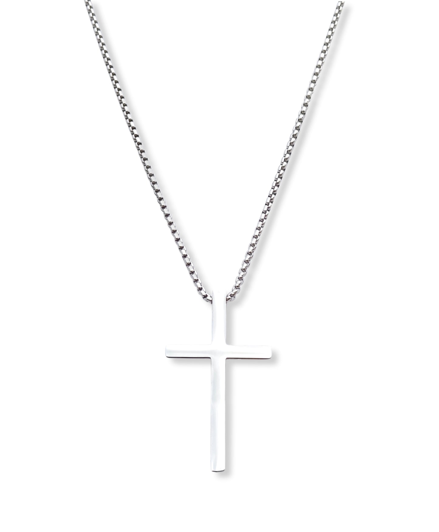 Colar Silver Cross - em aço inoxidável