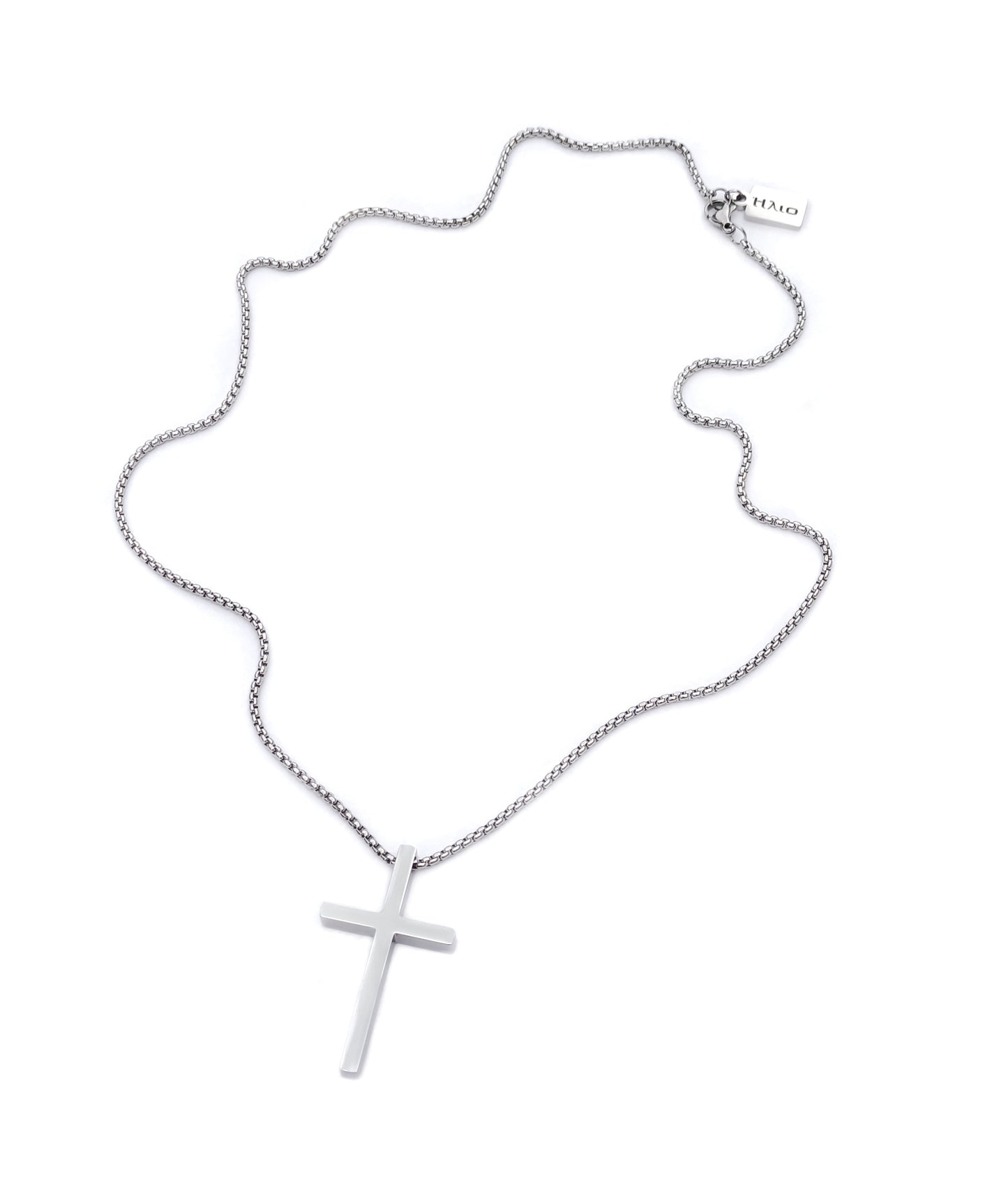 Colar Silver Cross - em aço inoxidável