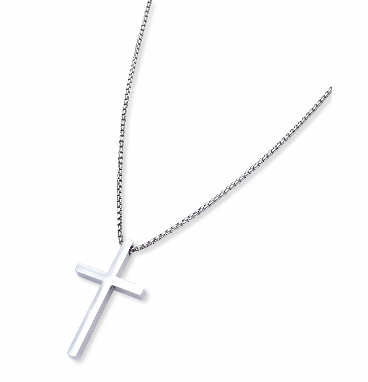 Colar Silver Cross - em aço inoxidável