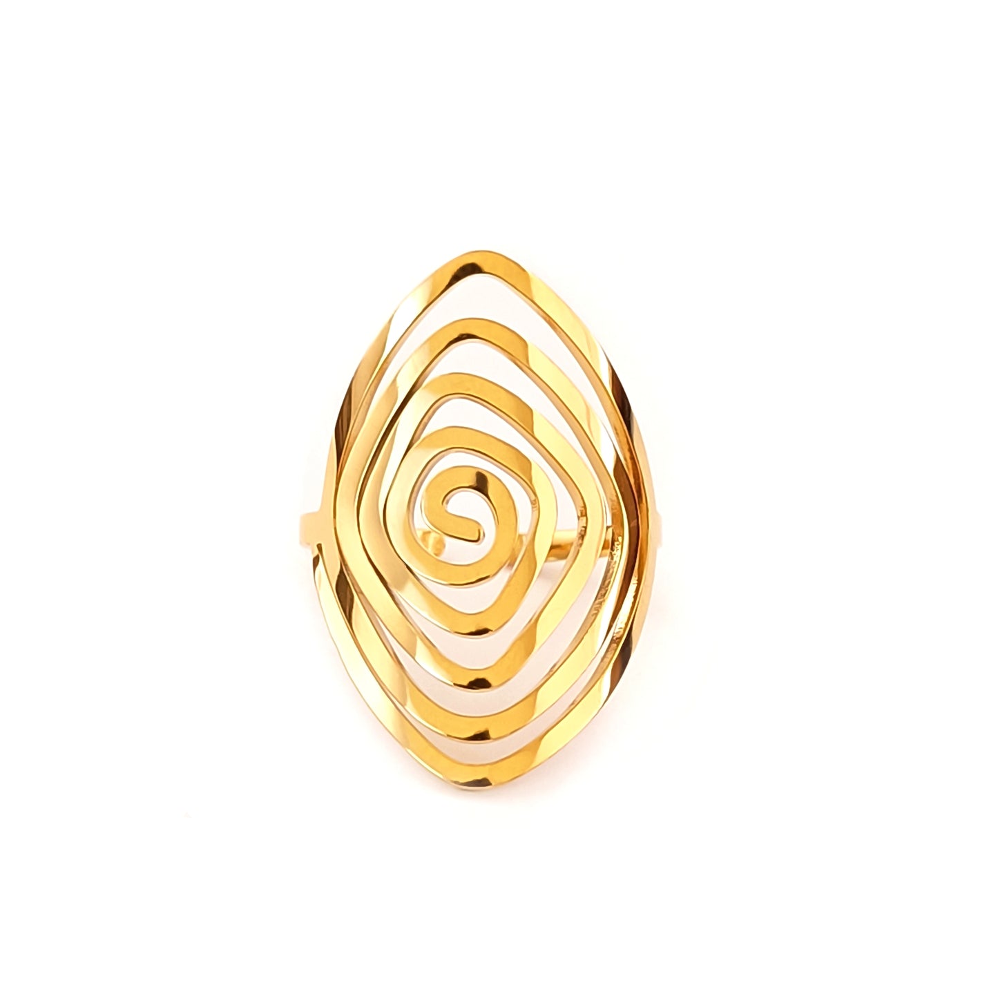 Anel Aura - em aço inoxidável dourado