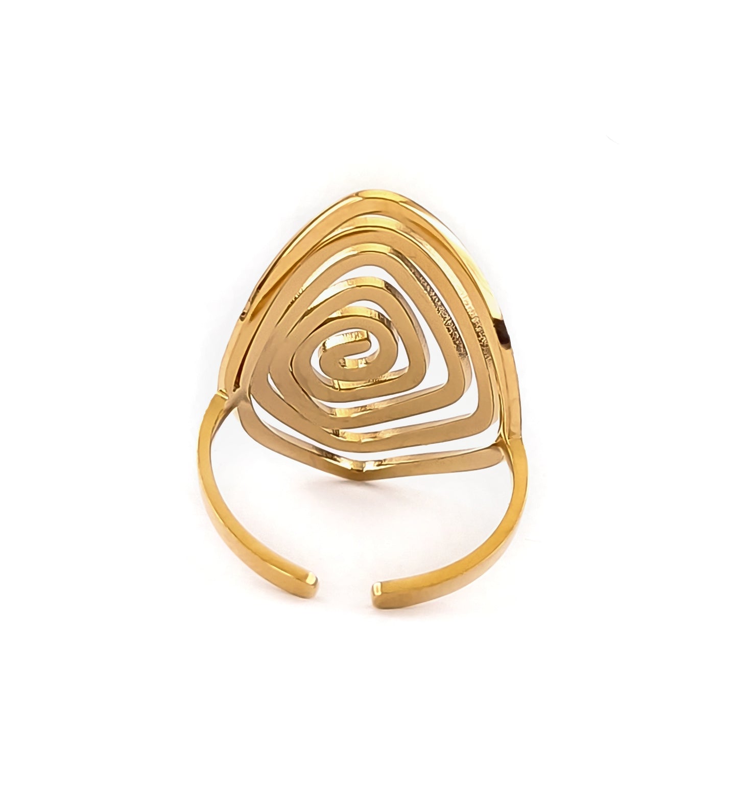 Anel Aura - em aço inoxidável dourado