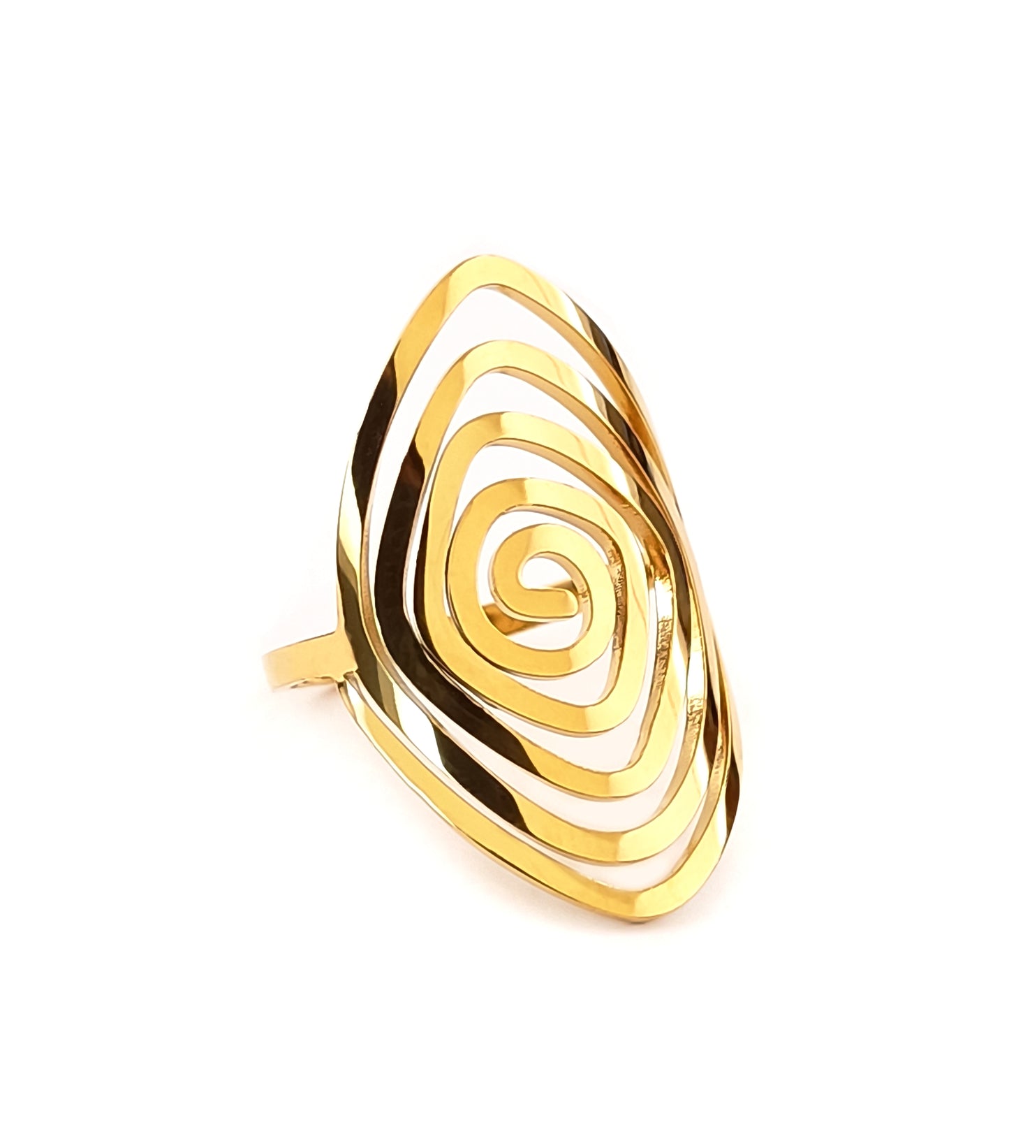 Anel Aura - em aço inoxidável dourado