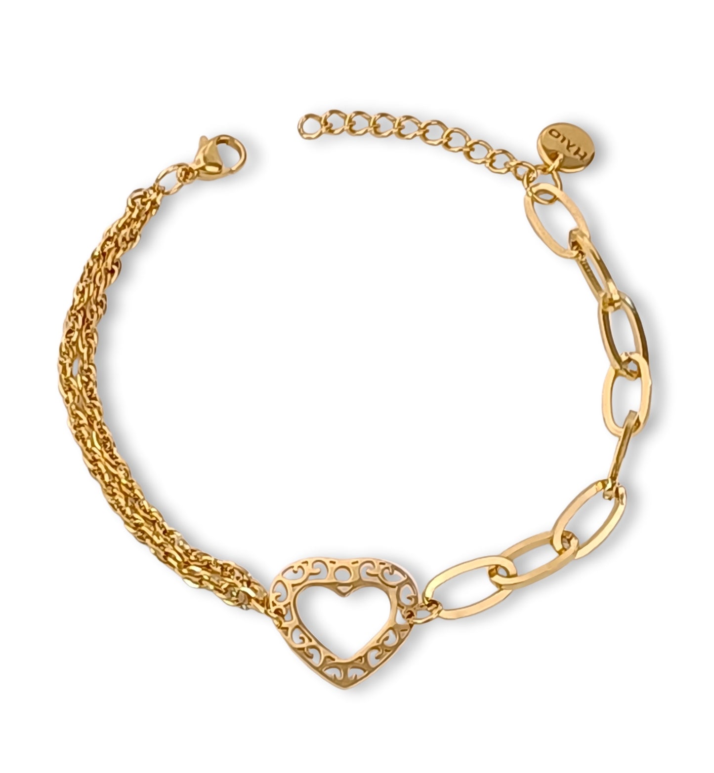 Pulseira Corazón - em aço inoxidável dourado