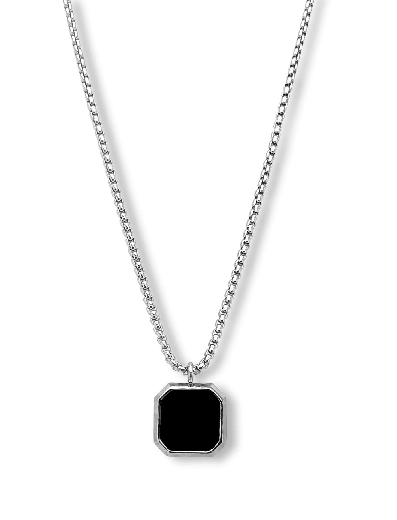 Colar Black Stone - em aço inoxidável