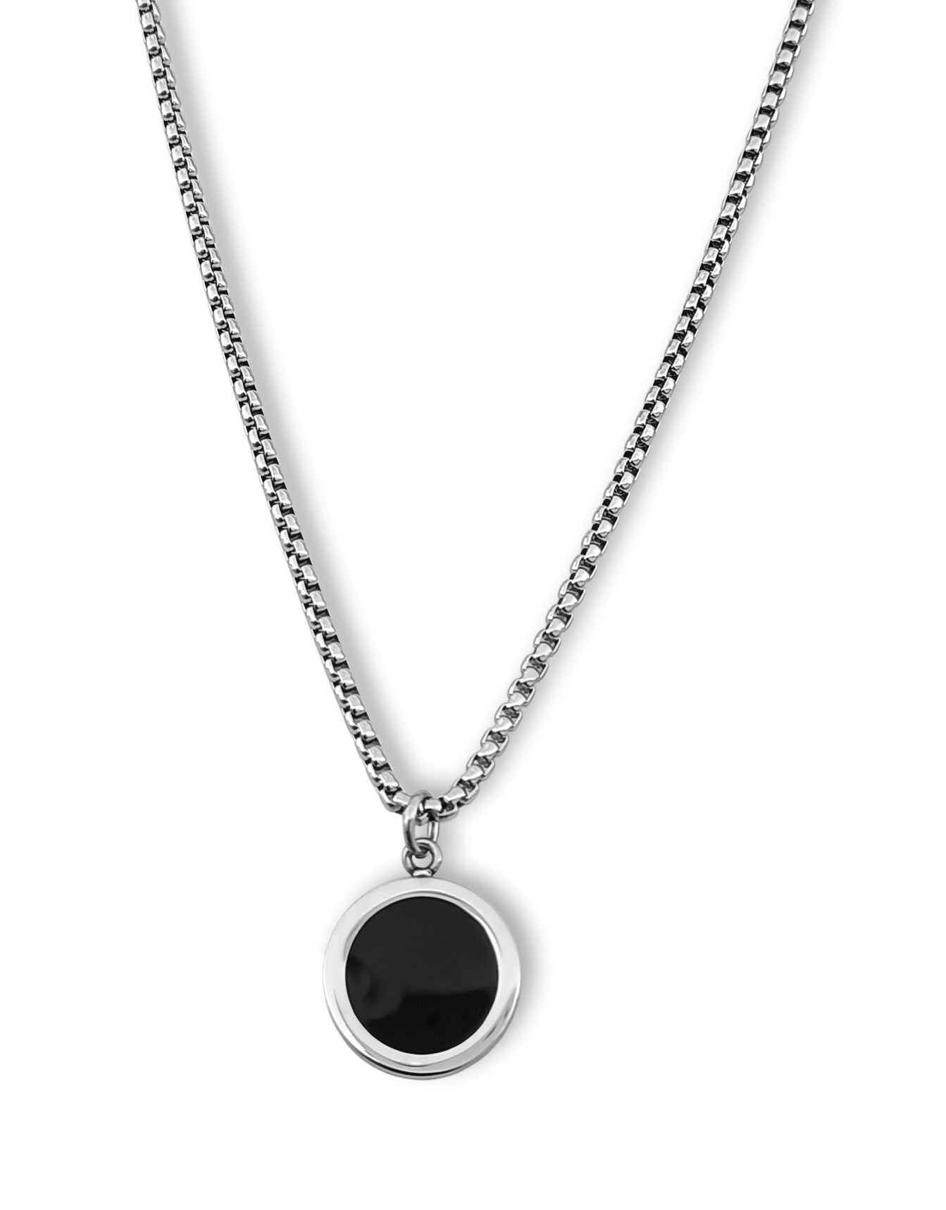 Colar Black Circle - em aço inoxidável