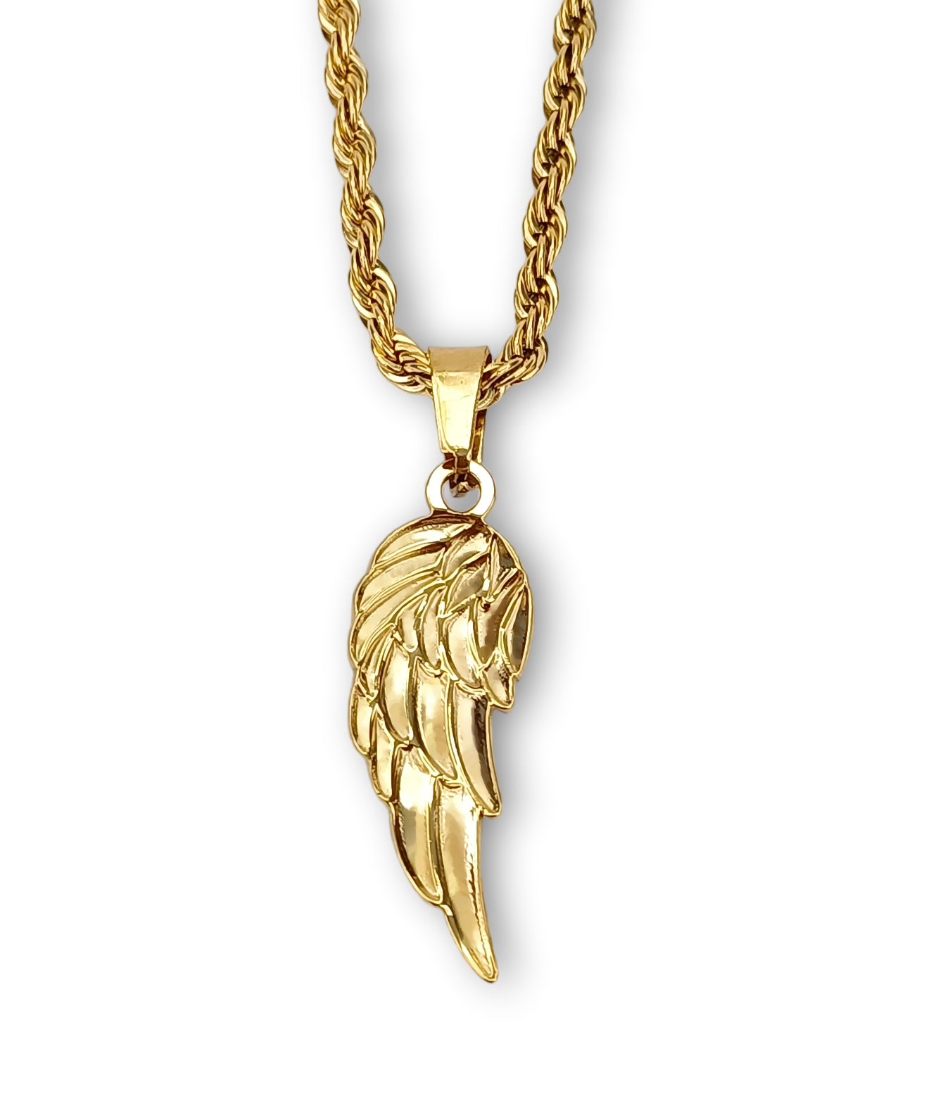 Colar Wing - em aço inoxidável dourado