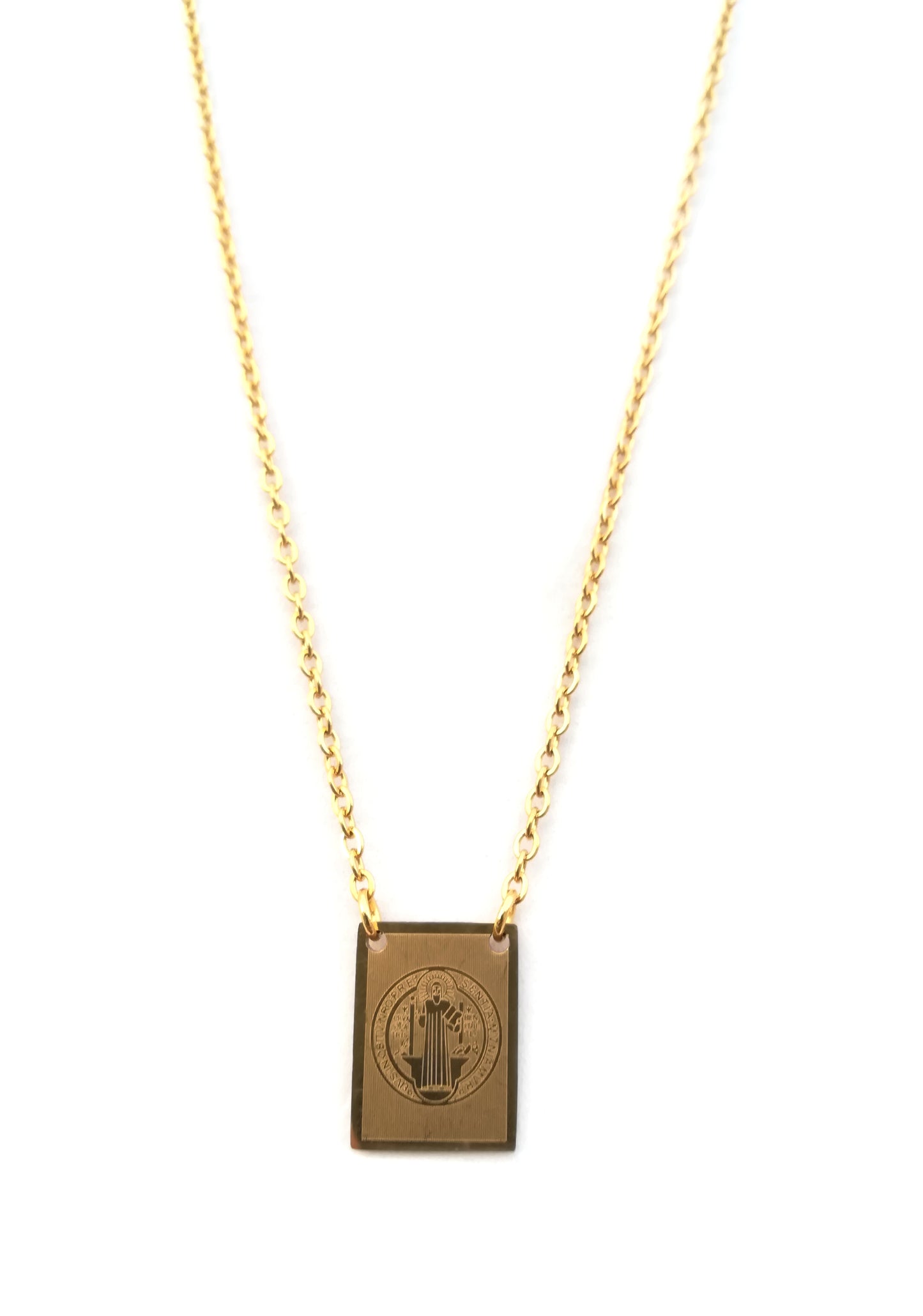 Colar Benedito - em aço inoxidável dourado