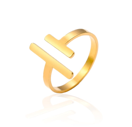 Anel Simple - em aço inoxidável dourado