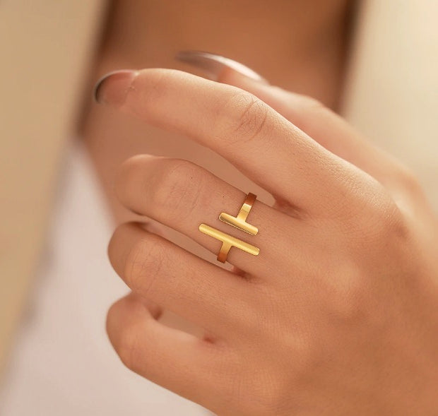 Anel Simple - em aço inoxidável dourado