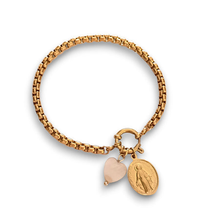 Pulseira Lady of Graces - em aço inoxidável dourado