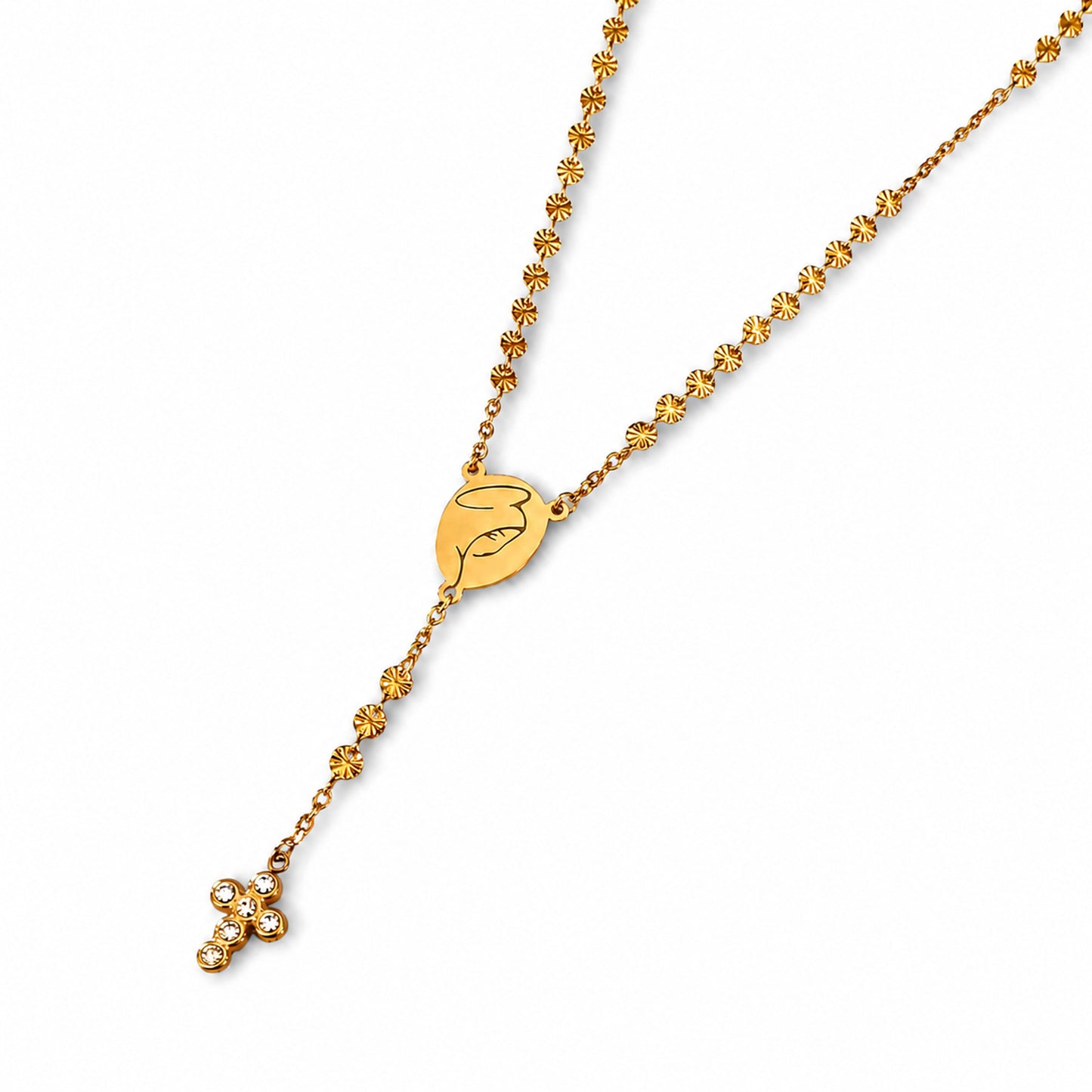 Colar Nossa Senhora - em aço inoxidável dourado