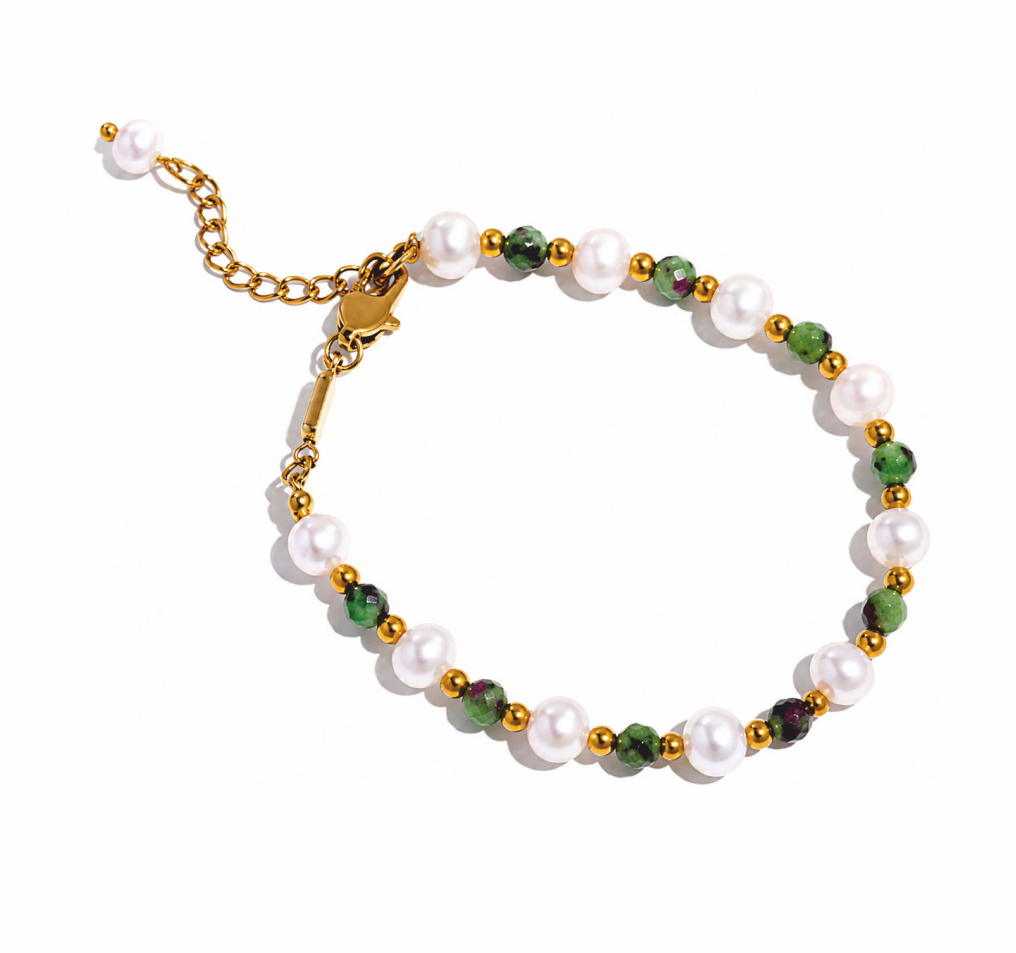 Pulseira Dunne  - em pérolas naturais e aço inoxidável