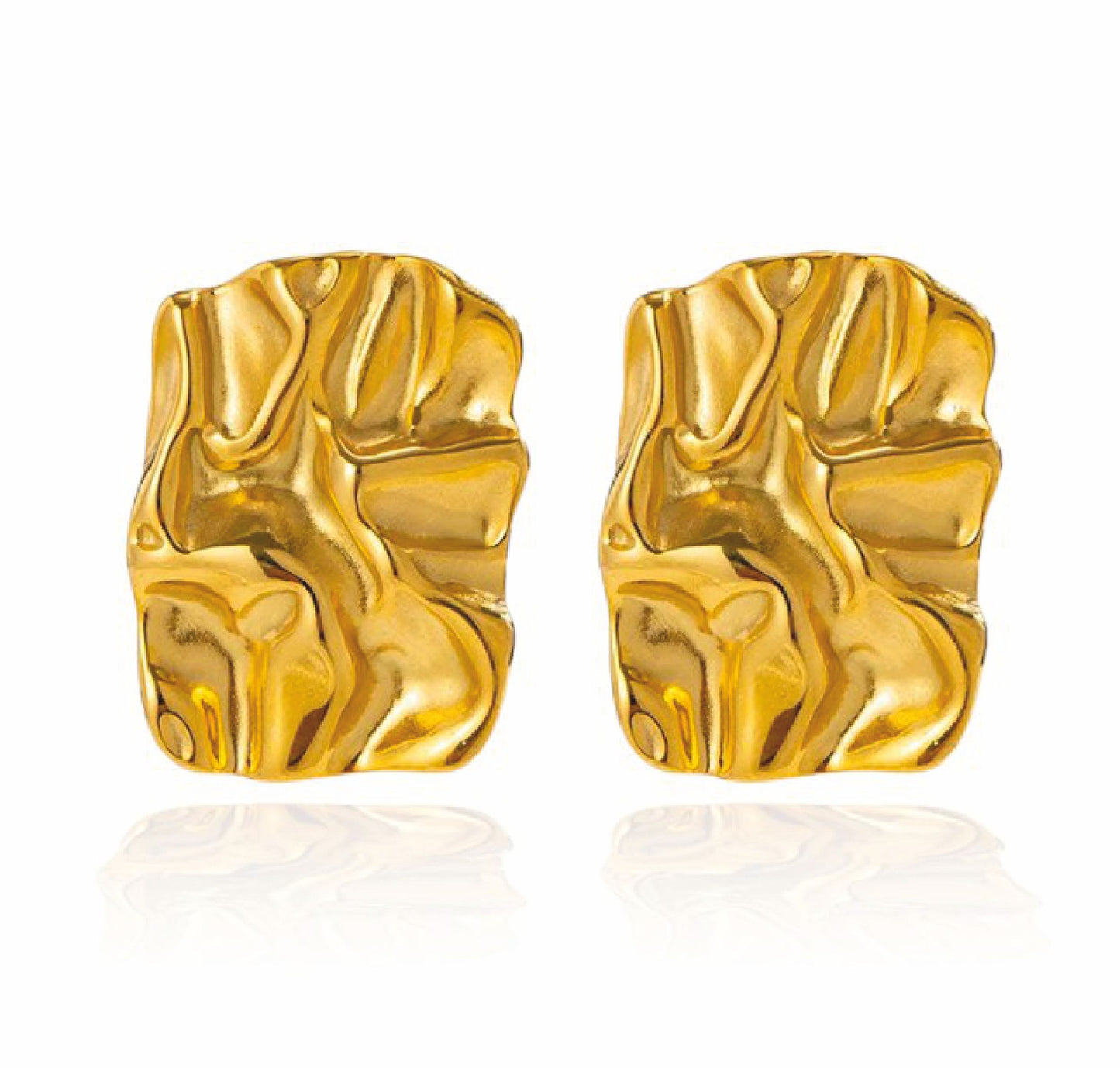 Brincos Dunes - em aço inoxidável dourado