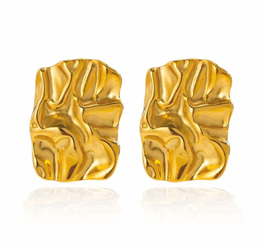 Brincos Dunes - em aço inoxidável dourado