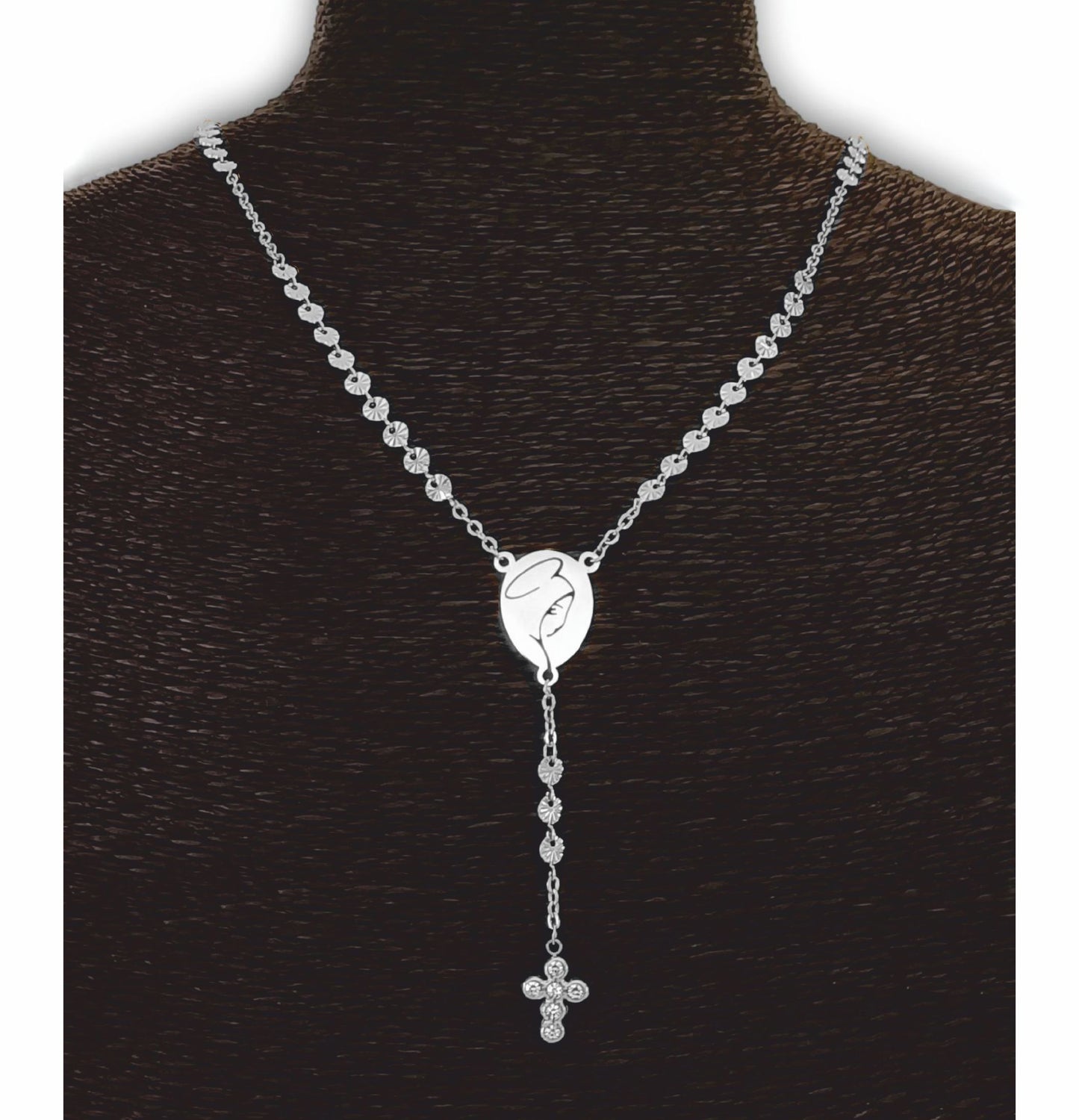 Colar Nossa Senhora - em aço inoxidável