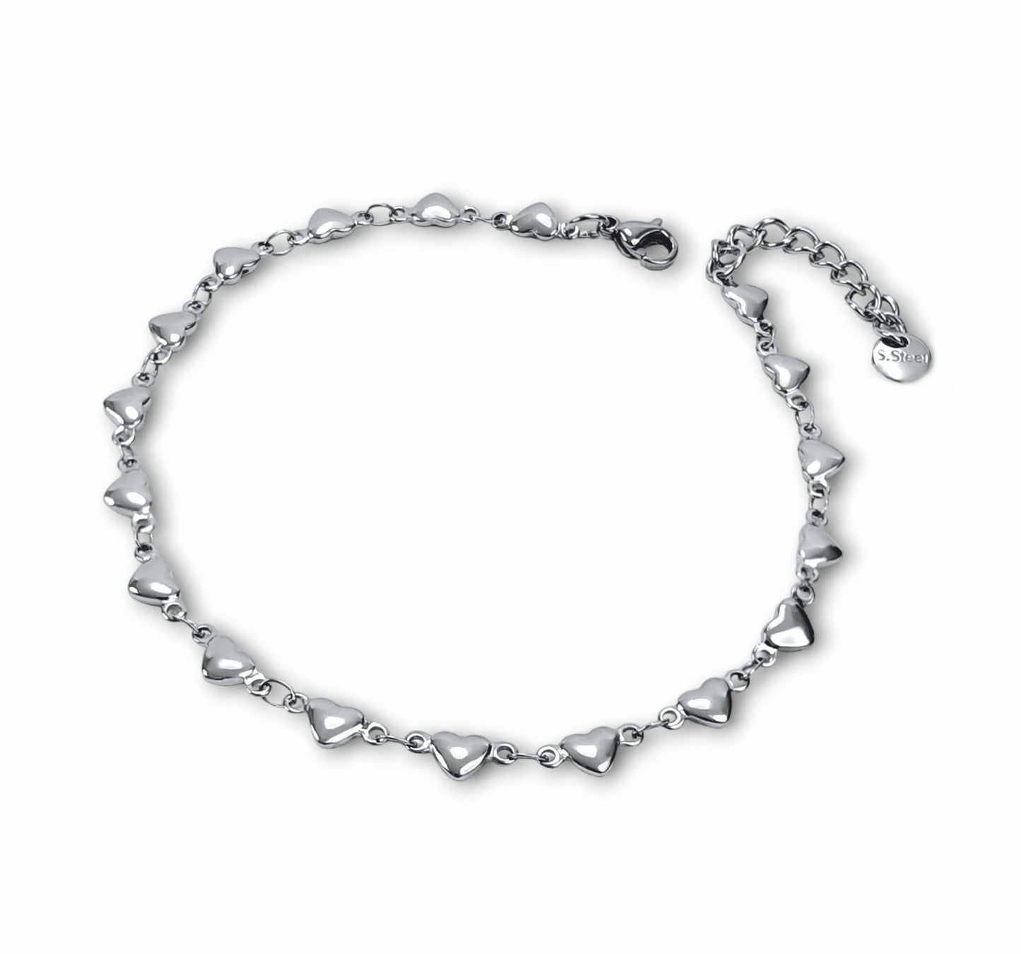 Pulseira Hearts - em aço inoxidável