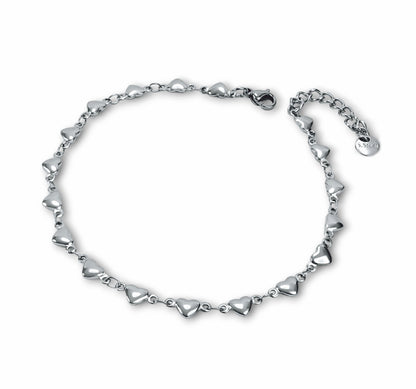 Pulseira Hearts - em aço inoxidável