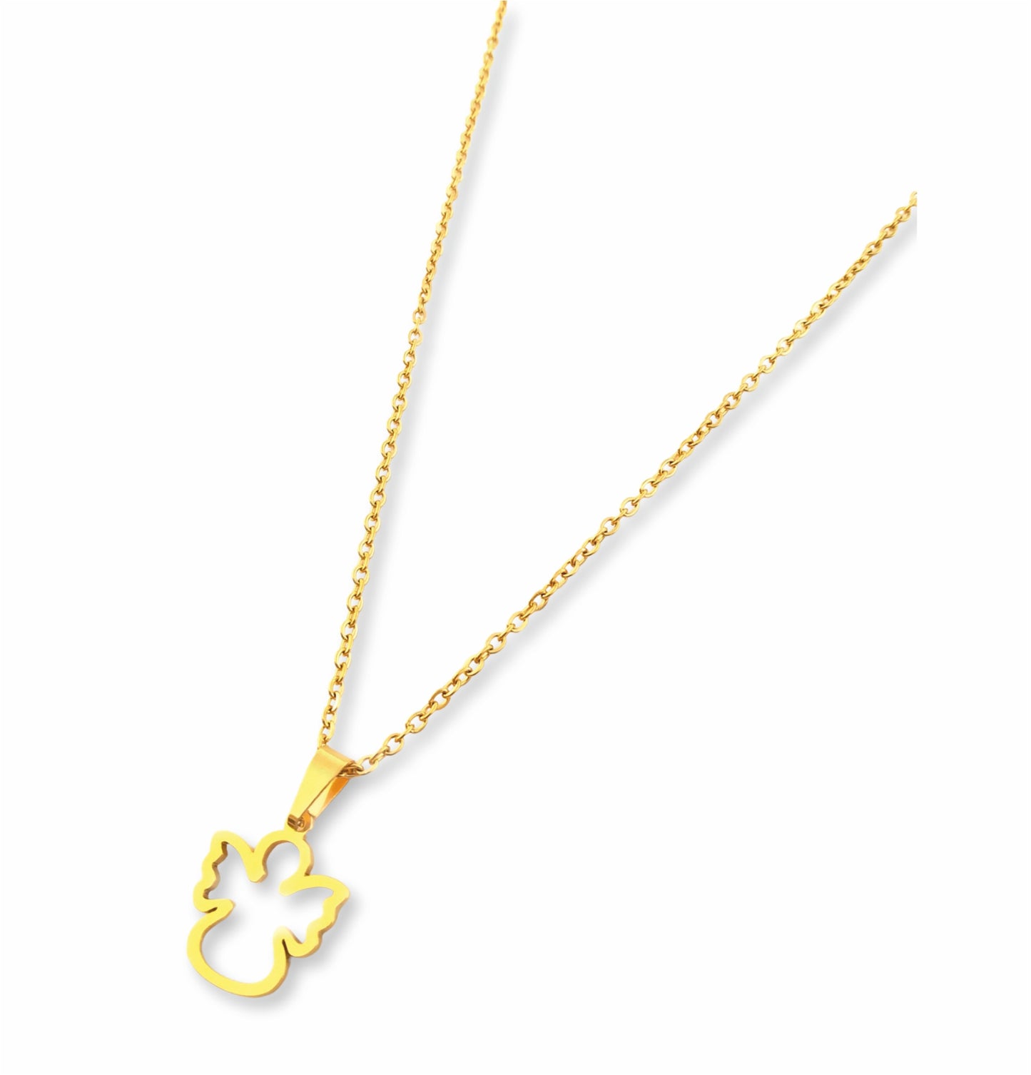 Conjunto Colar e Pulseira Dina - em aço inoxidável dourado