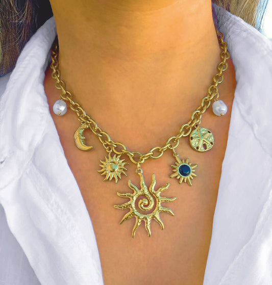 Colar Golden Summer - em aço inoxidável