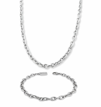 Conjunto Colar e Pulseira Dagda - em aço inoxidável