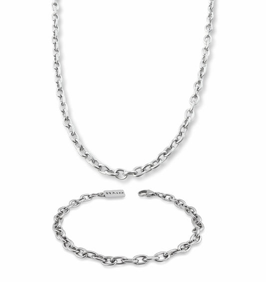 Conjunto Colar e Pulseira Dagda - em aço inoxidável