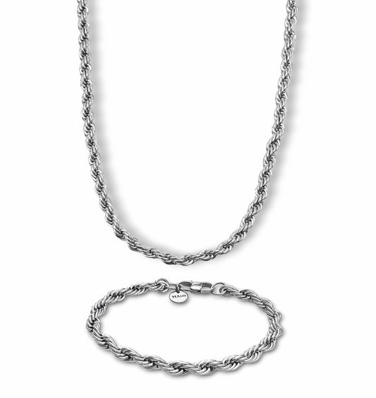Conjunto Colar e Pulseira Sailors - em aço inoxidável