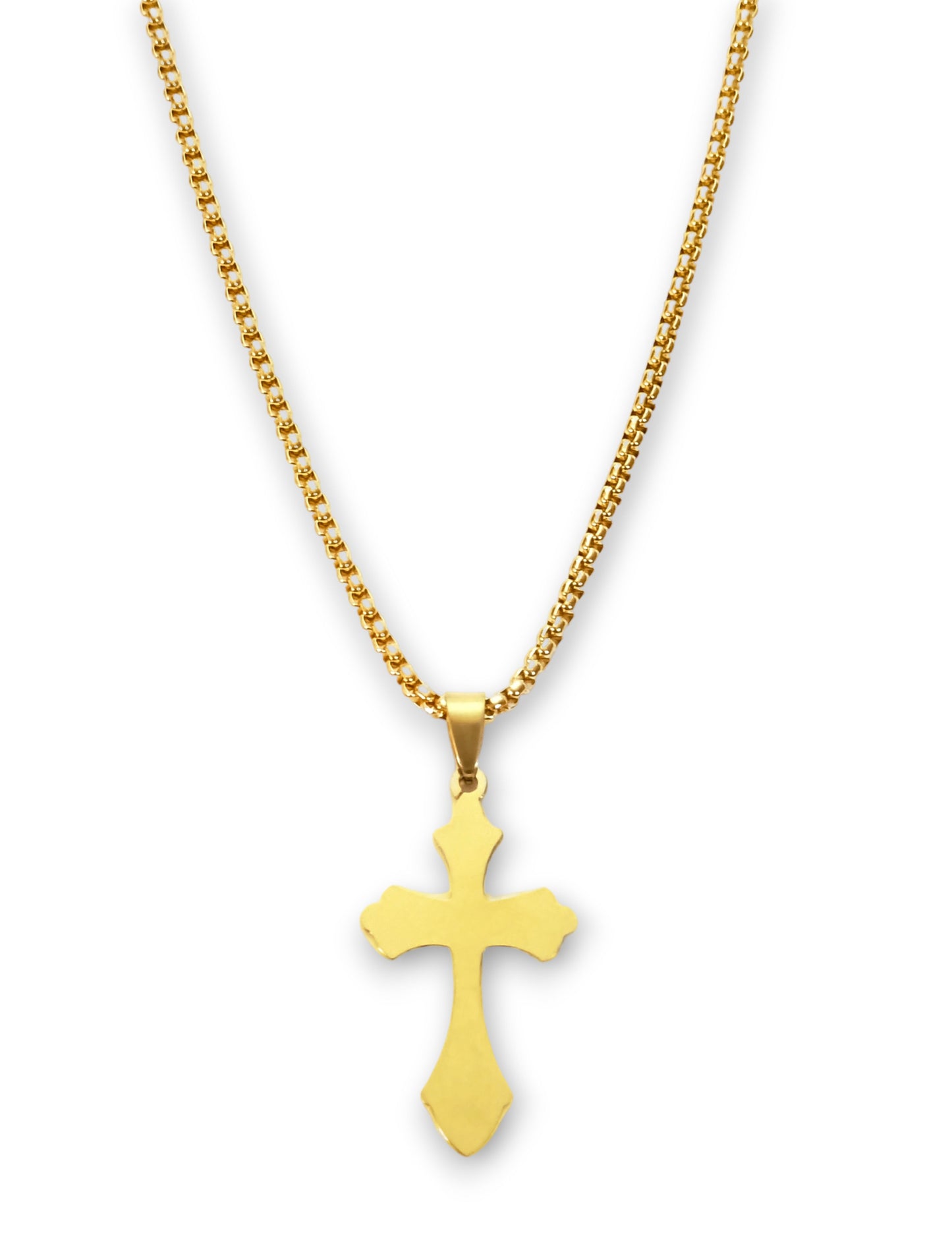 Colar Cruzados - em aço inoxidável dourado